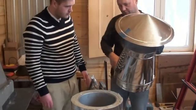 Установка монтаж дымохода 'Вулкан' для камина печи котла смотреть онлайн