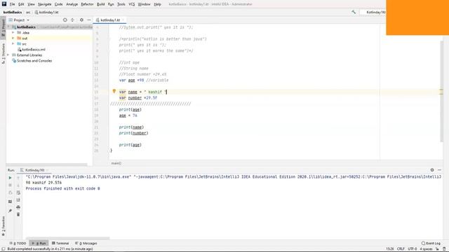 Kotlin lecture 1 in Hindi/URDU|Hello world in kotlin | var and val in kotlin| Datatypes in kotlin смотреть онлайн
