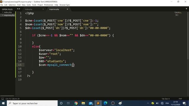 Client Serveur : 3eme tuto création d'une page de réponse php pour insertion dans mysql смотреть онлайн