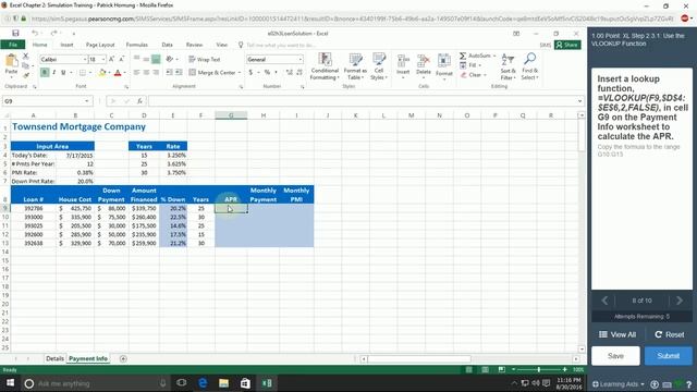 Excel 2016 Chapter 2 Simulation Training - MyITLab