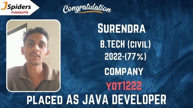 JSpiders Hyderabad Punjagutta | Student Testimonial | Java Developer смотреть онлайн