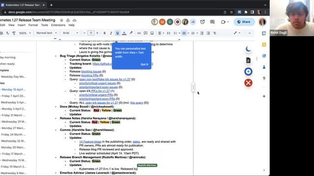 Kubernetes Release Team Meeting for 20230410 (1.27 Burndown) смотреть онлайн