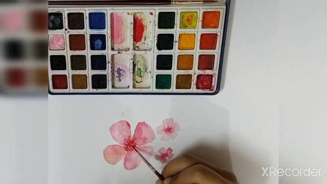 Cherry blossom in watercolor... смотреть онлайн