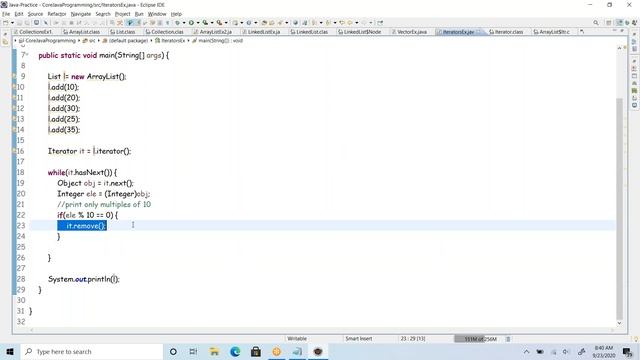 #VcodeAcademy |Cursors in java collections to iterate through collections смотреть онлайн