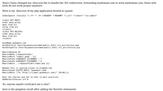 301 redirect causes issue in web tools for analysis of performance in Pingdom смотреть онлайн