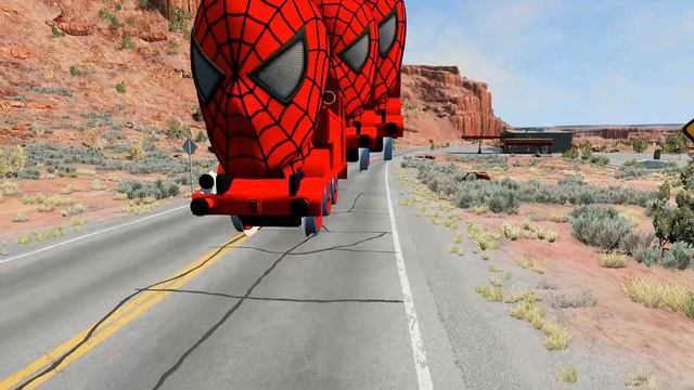 Giant & Small Spider-Man the Train vs Giant Pit - BeamNG.Drive смотреть онлайн
