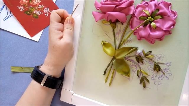Мастер-класс. Вышивка с чистого листа. Композиция с розами. Часть 7. Веточка с белыми цветами. смотреть онлайн