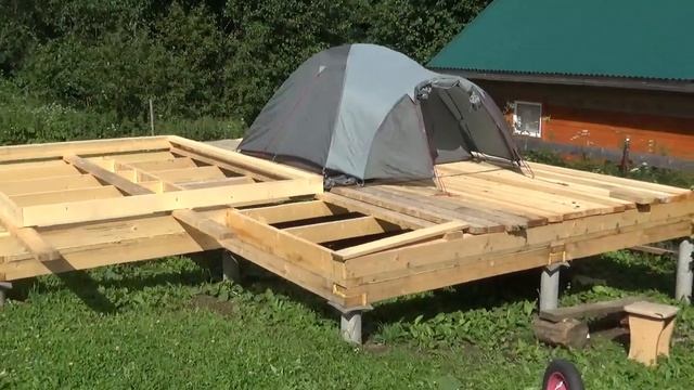 Строим каркасный дом для постоянного проживания своими руками (ч. 10). Палатку - на каркас пола смотреть онлайн