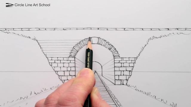 How to Draw using 1-Point Perspective: Train Track and Tunnel смотреть онлайн