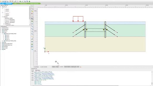 Задачи из Учебного пособия PLAXIS 2D. 3. Откопка насухо котлована с заанкерованной стенкой