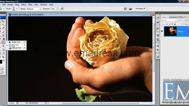 Dodge Spong Burn Tool Basic Photoshop tutorials in URDU and Hindi by emadresa смотреть онлайн