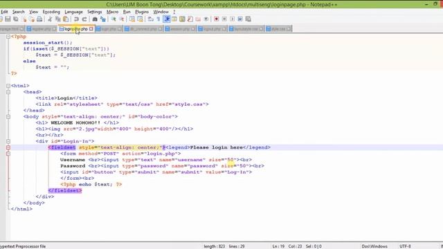Login page using php, html and mysql смотреть онлайн