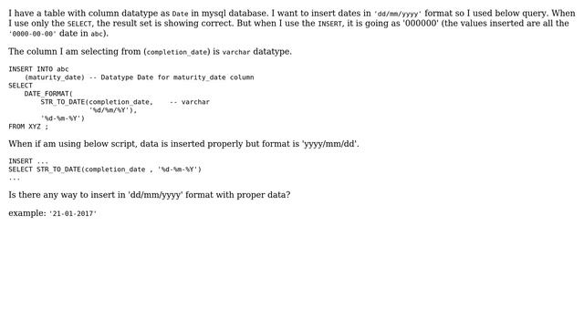 Databases: While inserting to table date going as 000000 in mysql смотреть онлайн