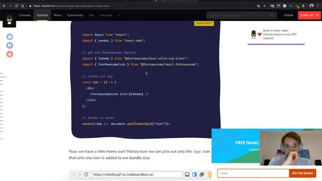Personal Website with React - Inlining Footer Icons смотреть онлайн