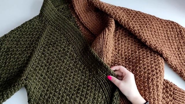 ?Кардиган - пальто реглан сверху спицами // Кардиган без швов // Cardigan / Alize superlana MAXI. ? смотреть онлайн