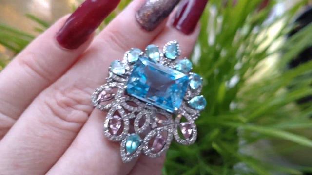 Апатиты Параибо...🌊 Каратный Турмалин Рубелит.. 💓...Опалы и Аквамарины...🧜♀️🌊🐟