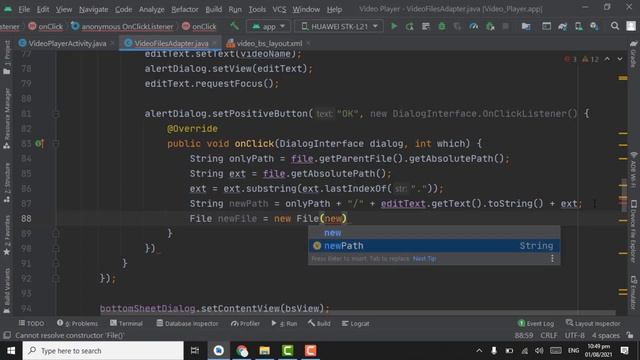 Video Player App in Android Studio (Part 12) | Rename a Video File from External Storage in Android смотреть онлайн