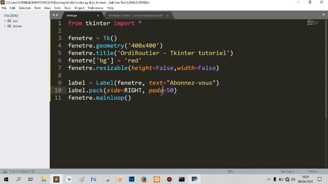 Interface Graphique Tkinter - Labels et emplacement des Widgets #2 смотреть онлайн