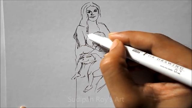 A mom breast feed her son drawing| Mother merry jesus|Sudipan Roy's Art | TDS 2 смотреть онлайн