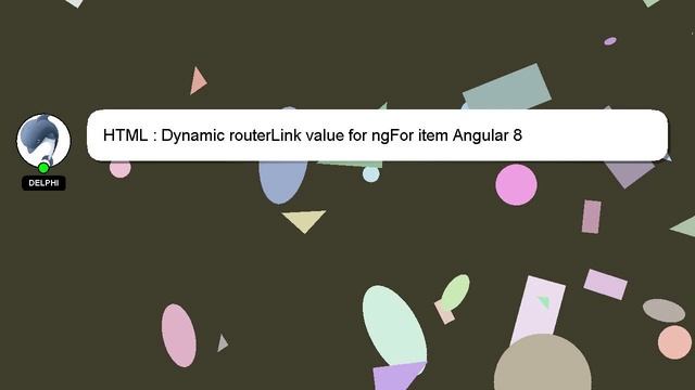 HTML : Dynamic routerLink value for ngFor item Angular 8 смотреть онлайн