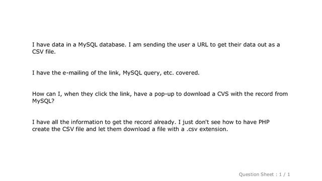 PHP : Create a CSV File for a user in PHP смотреть онлайн