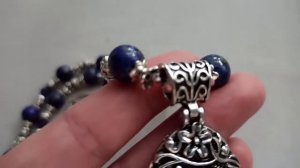 Украшение из лазурита (ожерелье и серьги)