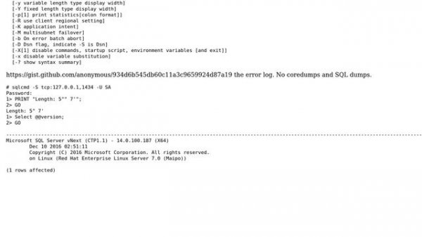 installed SQL Server on RHEL7 and received - Sqlcmd: Error: Microsoft ODBC Driver 13 for SQL...