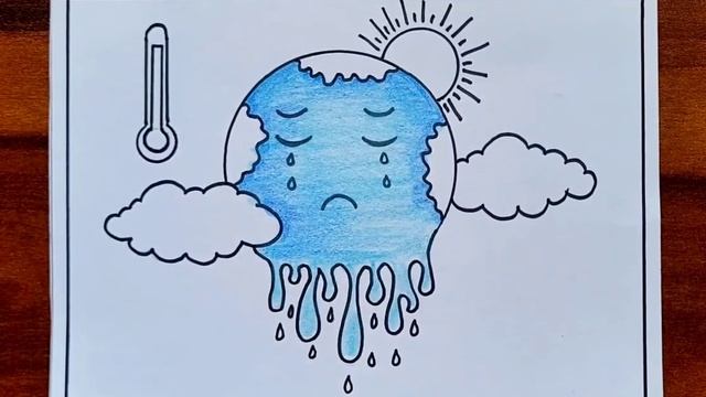 Global Warming Drawing | Stop Global Warming Drawing | Easy Global Warming Poster | Environment Day смотреть онлайн