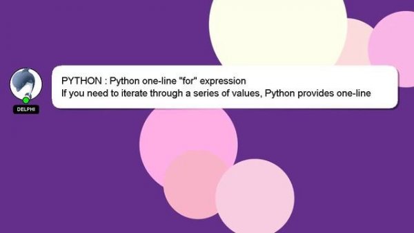 PYTHON : Python one-line "for" expression
