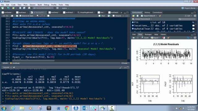 ARIMA Forecasting in R Part 4 - Fitting an ARIMA Model смотреть онлайн