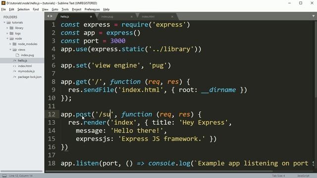 Nodejs tutorial: render html file in nodejs using expressjs part5 смотреть онлайн