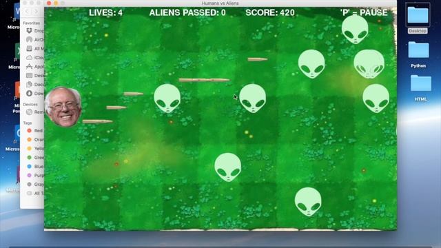 CS10 Final Project - Humans vs. Aliens - Made with Pygame смотреть онлайн