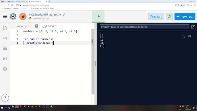 SDD Higher Lesson 12 - Convert floating point number to integer смотреть онлайн