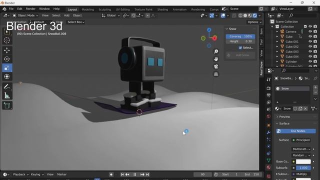 Robot Emo Blender 3d Snow смотреть онлайн