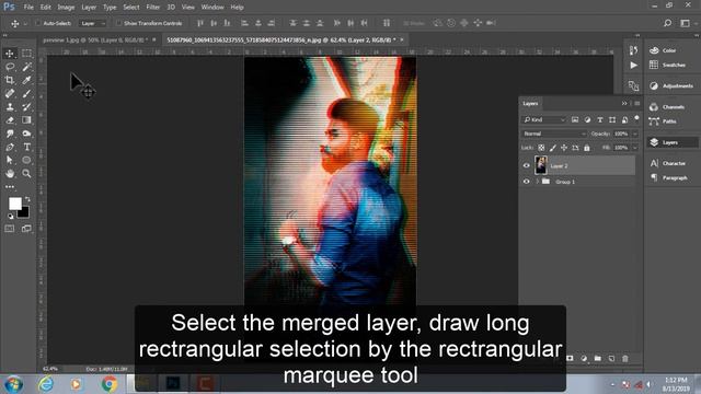 How to make glitch effect in #Photoshop _cc | #visual_critic смотреть онлайн