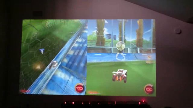 Split-screen Rocket League projected at 150" смотреть онлайн