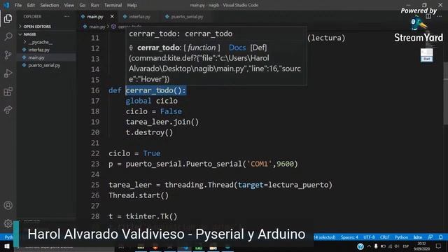 PySerial y Arduino - Harol Alvarado Valdivieso смотреть онлайн