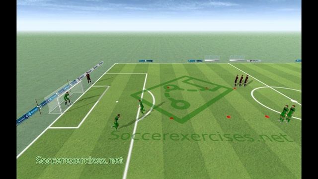 Passing, dribble and score a goal drill - part 2 (2D + 3D animation) - Soccer Exercises # 143 смотреть онлайн