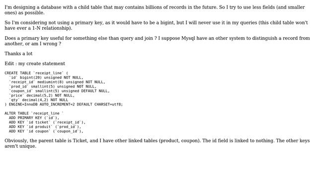 Databases: Should I create a child table without primary key? (2 Solutions!!) смотреть онлайн
