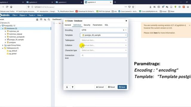 [Geo_MYTNMAC] PgAdmin 4 (11) Création d'une base de données spatiale via pgAdmin4 sous Windows10 смотреть онлайн