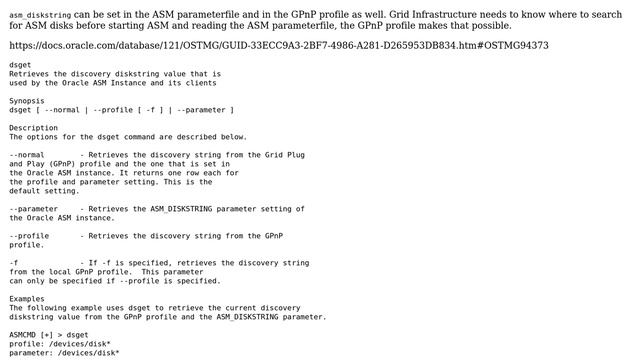 Databases: Oracle asm disk string profile string vs param string смотреть онлайн