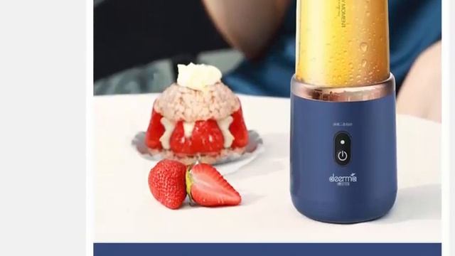 Портативный блендер Deerma 400 мл, электрическая соковыжималка смотреть онлайн