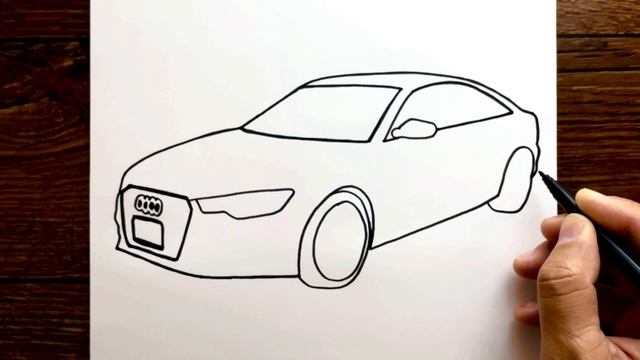 How To Draw Audi Car Step By Step - Audi Araba Çizimi Kolay - Çizim Mektebi Car Drawing [2022]