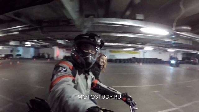 Мотошкола Motostudy.ru отчетное видео за 12.01.2016. Занятия на категорию 
