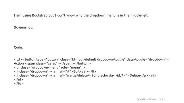 jQuery : Bootstrap Dropdown in the Wrong Place смотреть онлайн