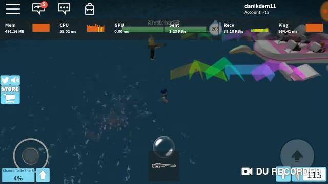 Играем в Roblox "выжить от акулы" смотреть онлайн
