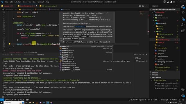 Discord Bot od podstaw w DiscordJS (#4) Event Handler - Zarządzanie wydarzeniami смотреть онлайн