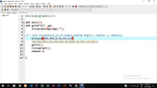 ellipse() function in c graphics || c graphics tutorial #18 смотреть онлайн