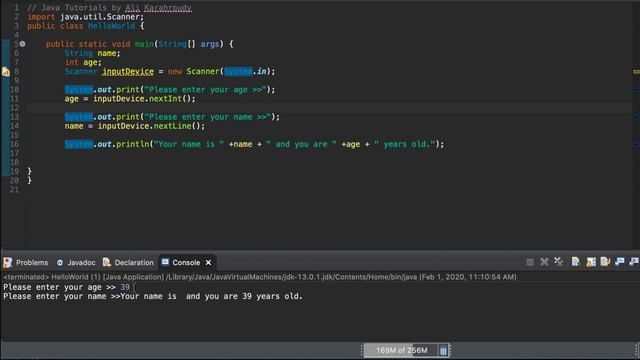 Keyboard Input in JAVA смотреть онлайн