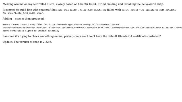 Does snap require particular certificates to be installed? смотреть онлайн